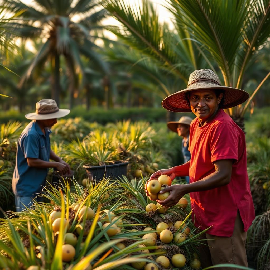 Harvest workers